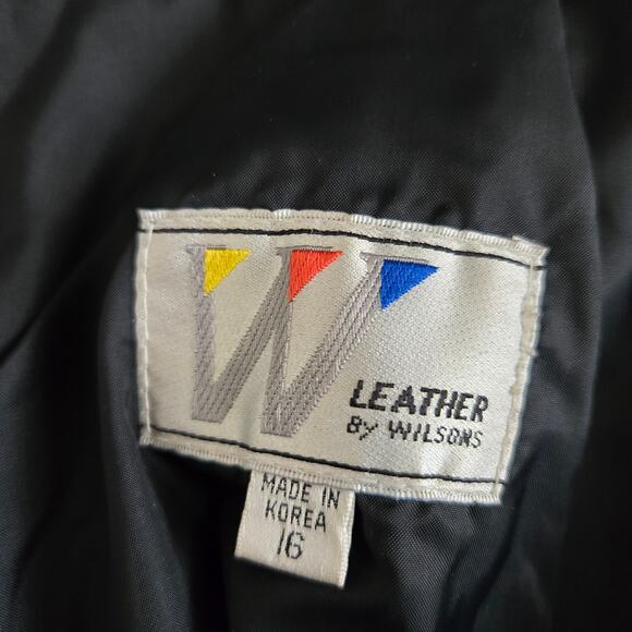 Vintage 90s Wilson's Leather Women Baddie Midi Skirt Snap Front Edgy Black Large - Picture 10 of 12